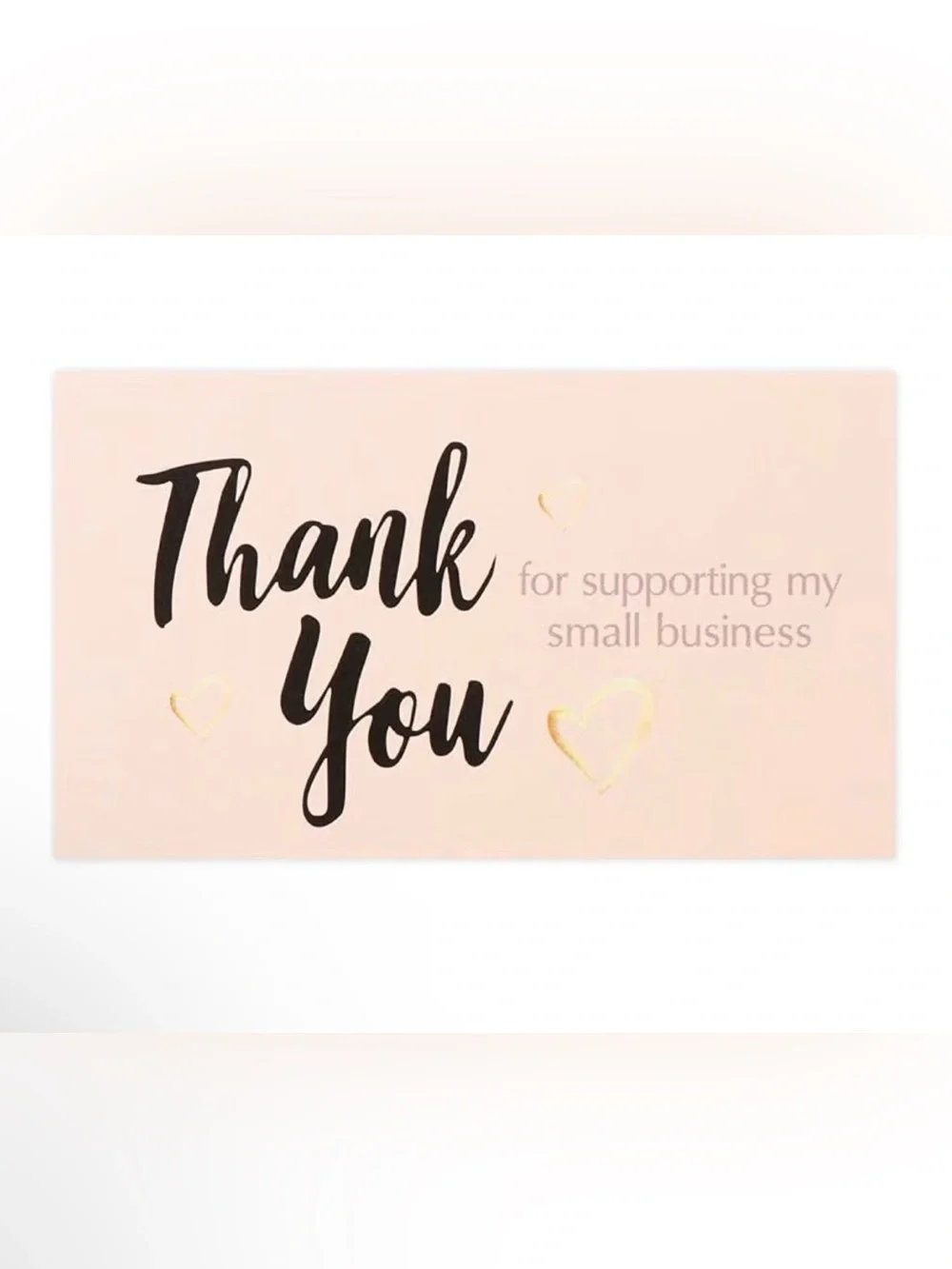 Thank You Card with Gold Hearts - Set of 50